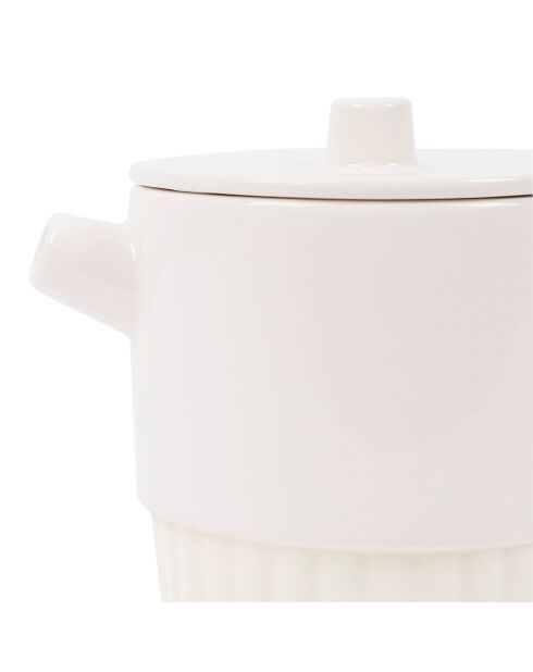 Tisaniere avec filtre Cannele ecru  - 19x12.5x14 cm