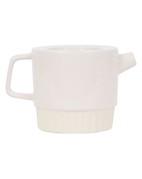 Tisaniere avec filtre Cannele ecru  - 19x12.5x14 cm