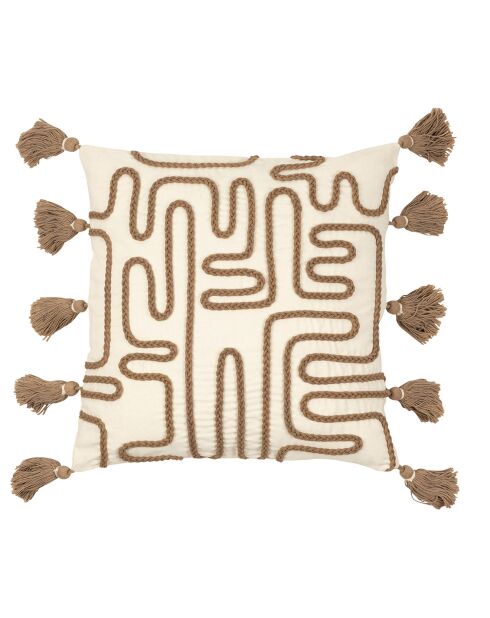 Housse de coussin Blue sand ecru/taupe - 45x45 cm