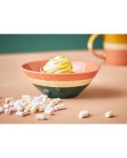 4 Coupelles Porcelaine  Funky multicolore  - D.14.5x5.5 cm
