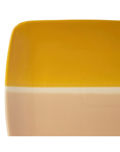 2 Plats rectangles Porcelaine Funky multicolore  - 28x18.5 cm