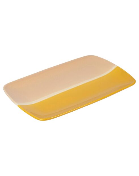 2 Plats rectangles Porcelaine Funky multicolore  - 28x18.5 cm
