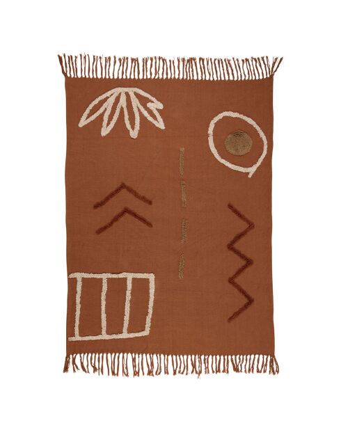 Plaid Minimal terracotta  - 170x130 cm