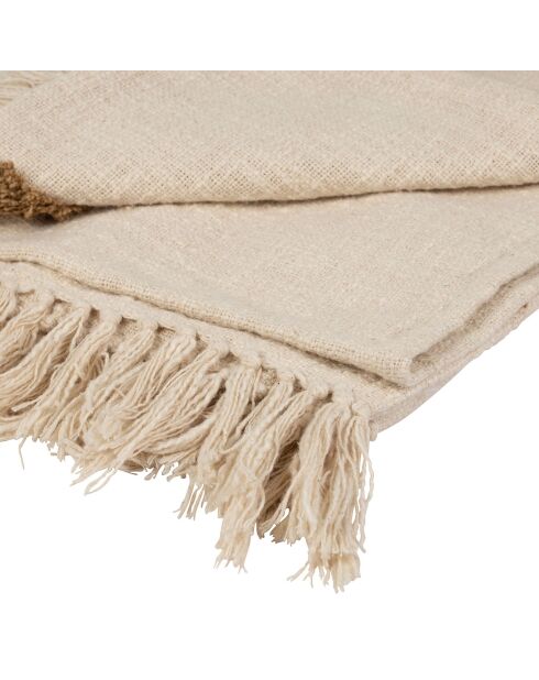 Plaid Organic ecru/taupe - 170x130 cm