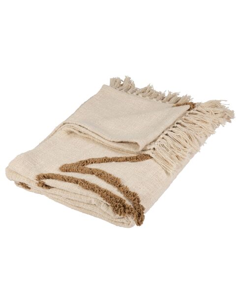 Plaid Organic ecru/taupe - 170x130 cm