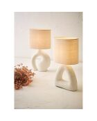 Lampe Arty blanc/écru - 19-23x13x38 cm