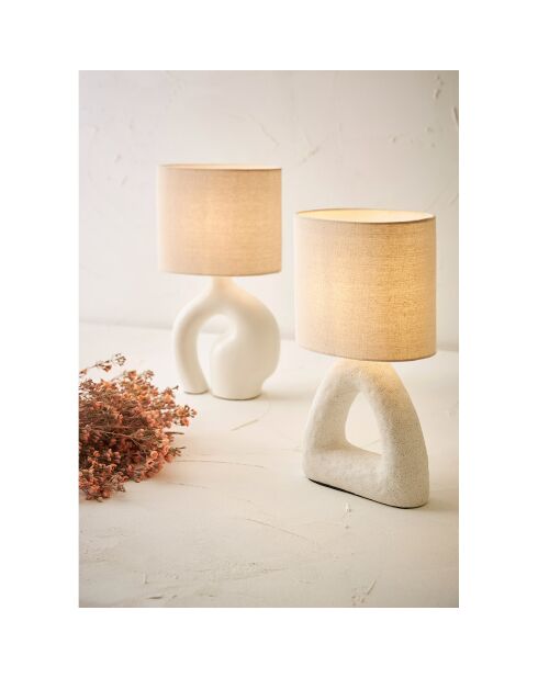 Lampe Arty blanc/écru - 19-23x13x38 cm