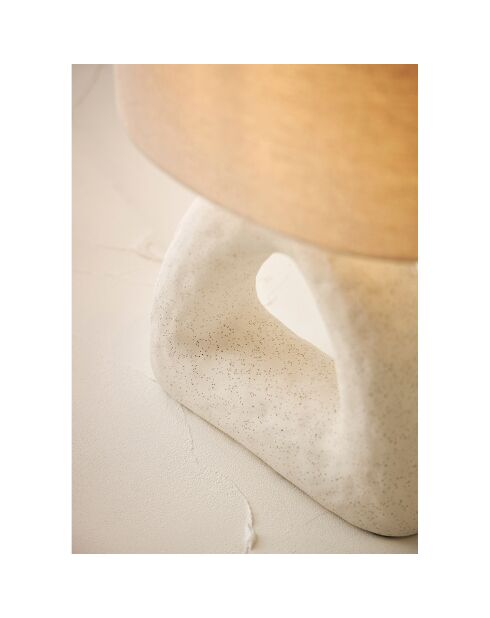 Lampe Arty blanc/écru - 19-23x13x38 cm