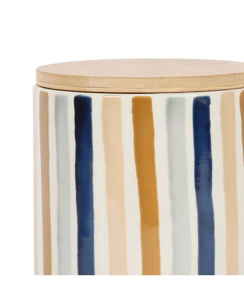 2 Pots avec couvercle Blue sand bleu/beige