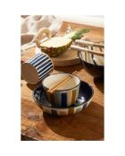 2 Pots avec couvercle Blue sand bleu/beige