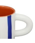 6 Alaria wit/indigo koffiekopjes - 17cl