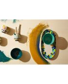 2 Plats ovale Belle vie multicolore  - 31x15.5 cm