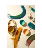 2 Plats ovale Belle vie multicolore  - 31x15.5 cm