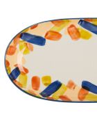 2 Plats ovale Belle vie multicolore  - 31x15.5 cm