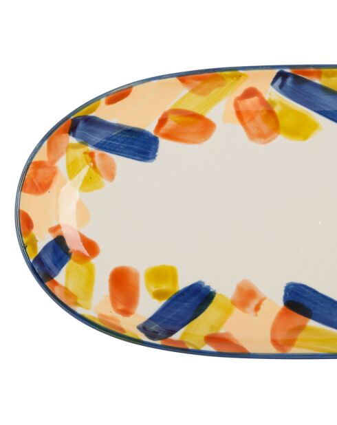 2 Plats ovale Belle vie multicolore  - 31x15.5 cm