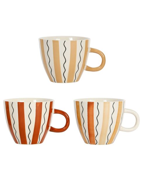3 Tasses déjeuner Maderia terracotta  - 60cl