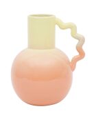 Vase en grès pichet Lumi corail/jaune  - 20x17x24 cm