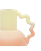 Vase en grès pichet Lumi corail/jaune  - 20x17x24 cm