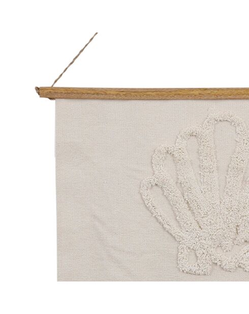 Getuftete Leinwand in Blau und Ecru - 60x70 cm