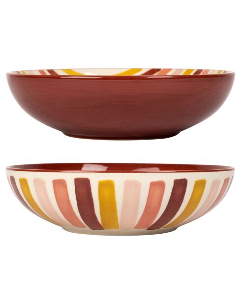 2 Saladiers Manarola grenat/moutarde - D.22x6 cm