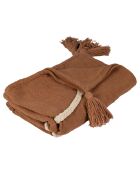 Plaid tressé Organic terracotta  - 170x130 cm