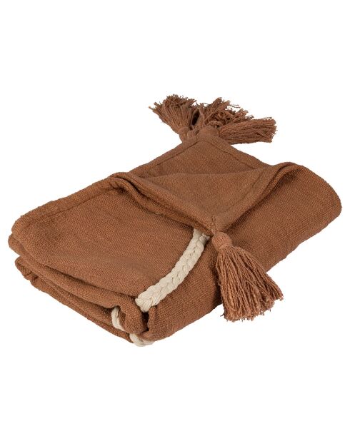 Plaid tressé Organic terracotta  - 170x130 cm