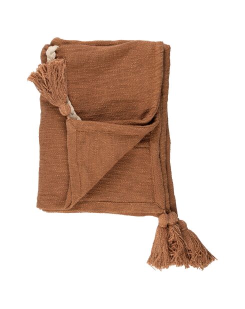 Plaid tressé Organic terracotta  - 170x130 cm