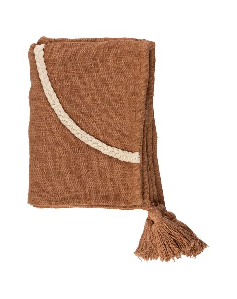 Plaid tressé Organic terracotta  - 170x130 cm