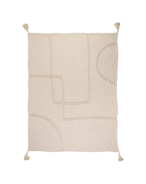 Plaid tressé Organic écru  - 170x130 cm