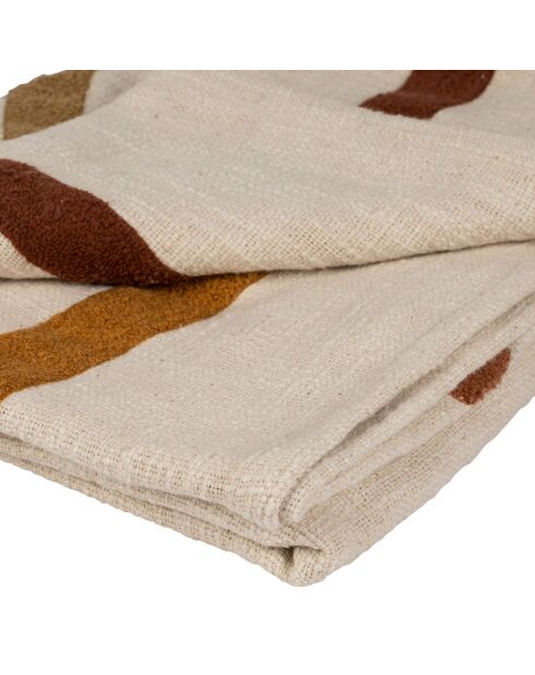 Plaid brode Manarola écru/terra - 170x130 cm