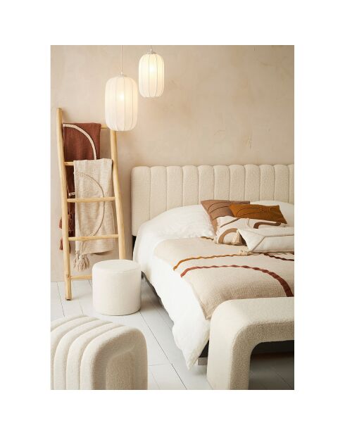 Plaid brode Manarola écru/terra - 170x130 cm