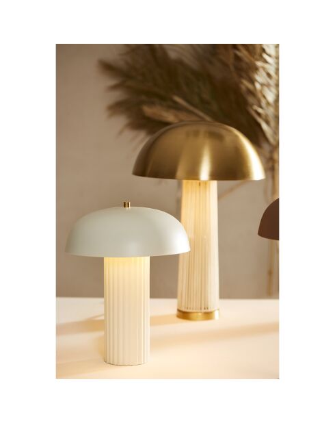 Lampe Champart blanc/doré  - D.13-40x58 cm