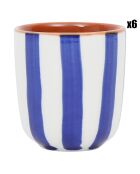 6 Gobelets Alaria blanc/indigo - 10cl