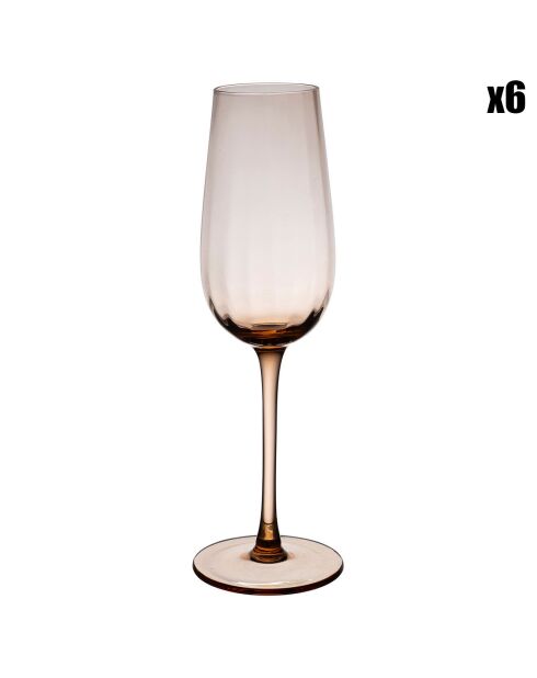 6 Flûtes Funky corail  - 25cl