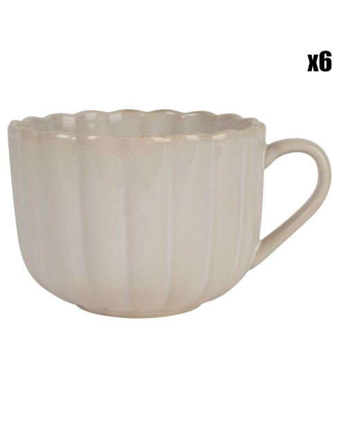 6 Romancero Natural Frühstückstassen, 50 cl