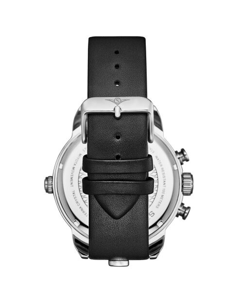 Schwarze Quarzuhr Global GMT für Herren