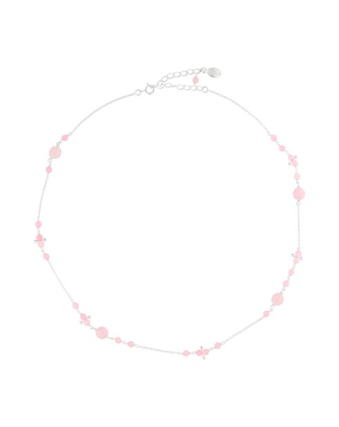 Collana in argento e calcedonio rosa
