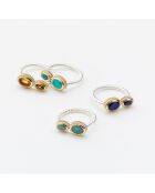 Bague en Argent, Laiton & Turquoise reconstituée