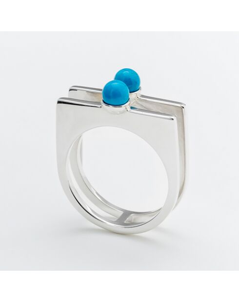 Bague en Argent & Howlite bleue