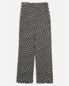 Pantalon droit Pmarcel à fleurs noir