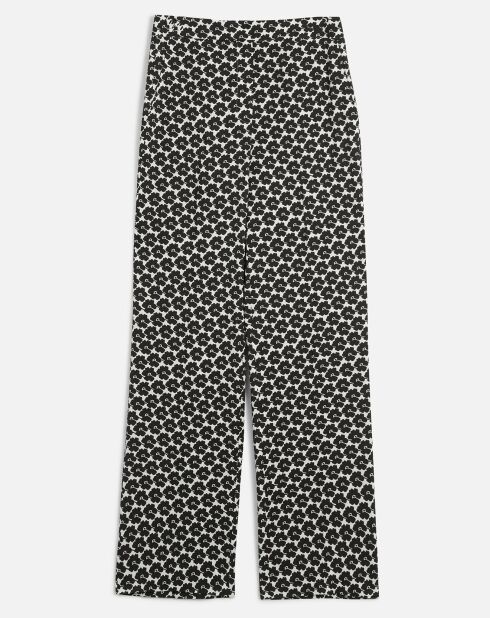 Pantalon droit Pmarcel à fleurs noir