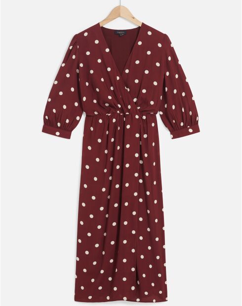 Robe Rayan à pois bordeaux