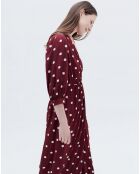 Robe Rayan à pois bordeaux