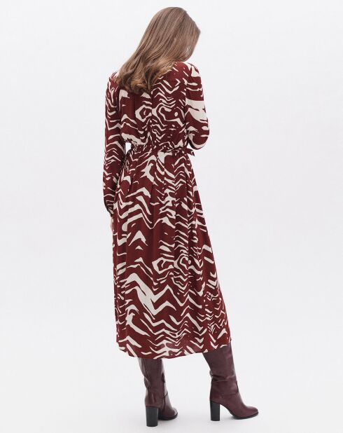 Robe Rlilie imprimée bordeaux