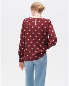 Blouse Christy à pois bordeaux