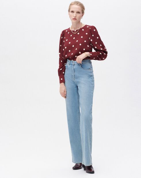 Blouse Christy à pois bordeaux