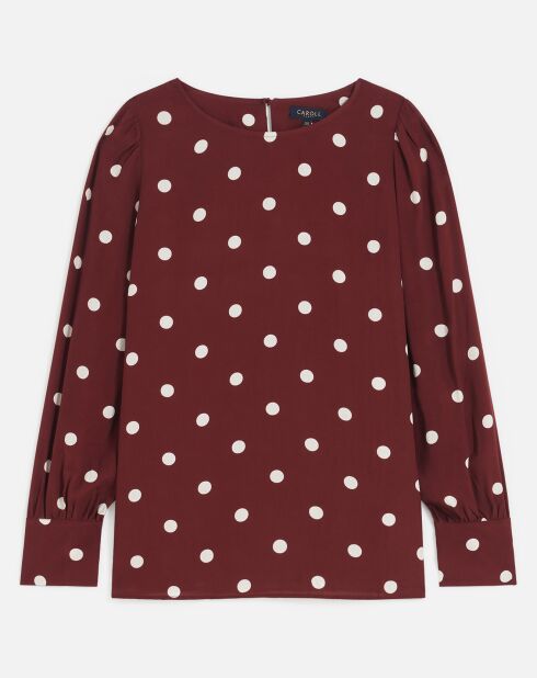 Blouse Christy à pois bordeaux