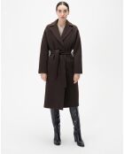 Manteau en Laine mélangée Gapitra marron foncé