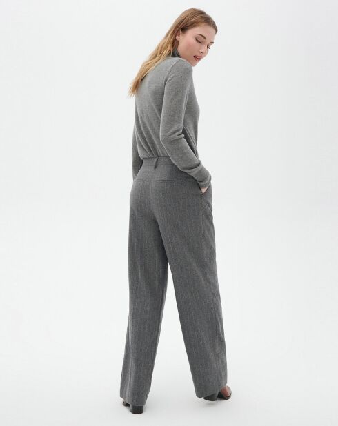 Pantalon large en Laine mélangée Padova gris moyen