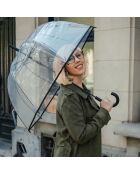 Parapluie droit ouverture automatique transparent/noir